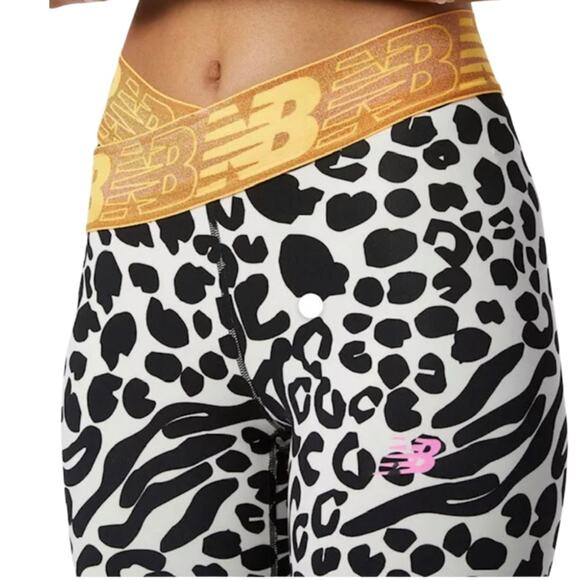 New Balance Relentless Crossover Printed 7/8 Tight - black/white/orange Size S - Picture 5 of 10